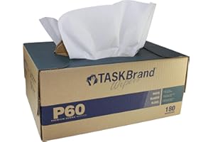 TaskBrand N-P060ITW Hospeco Premium Series Interfold Heavy Duty Wipers, Twintote, 12" X 16.75", White (Pack of 180)