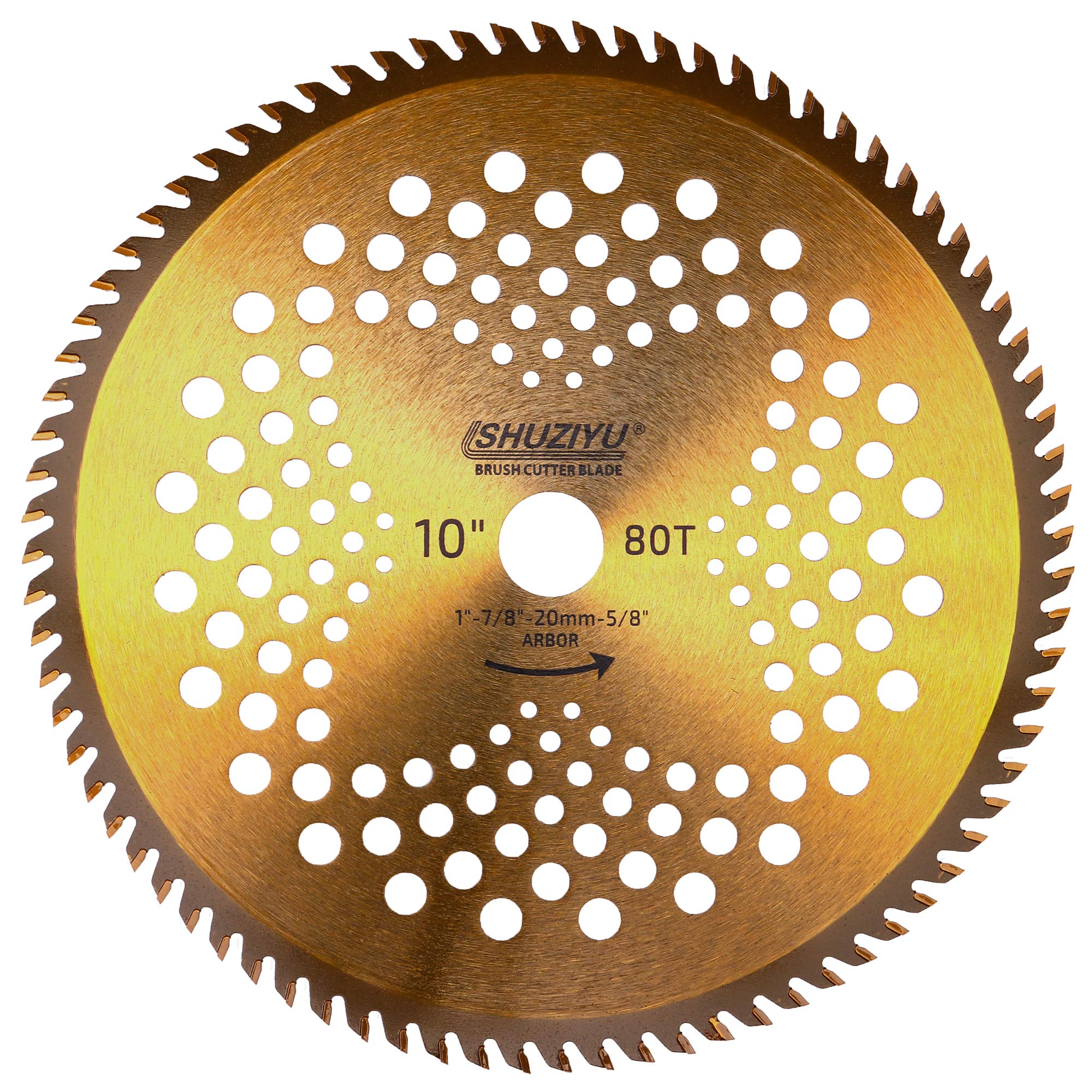 LSHUZIYU, 254mm-80T. Arbor 25.4mm with 22.23-20-16mm Washer, Carbide Tip, Brush Cutter Blade, Trimmer Weed Blade.