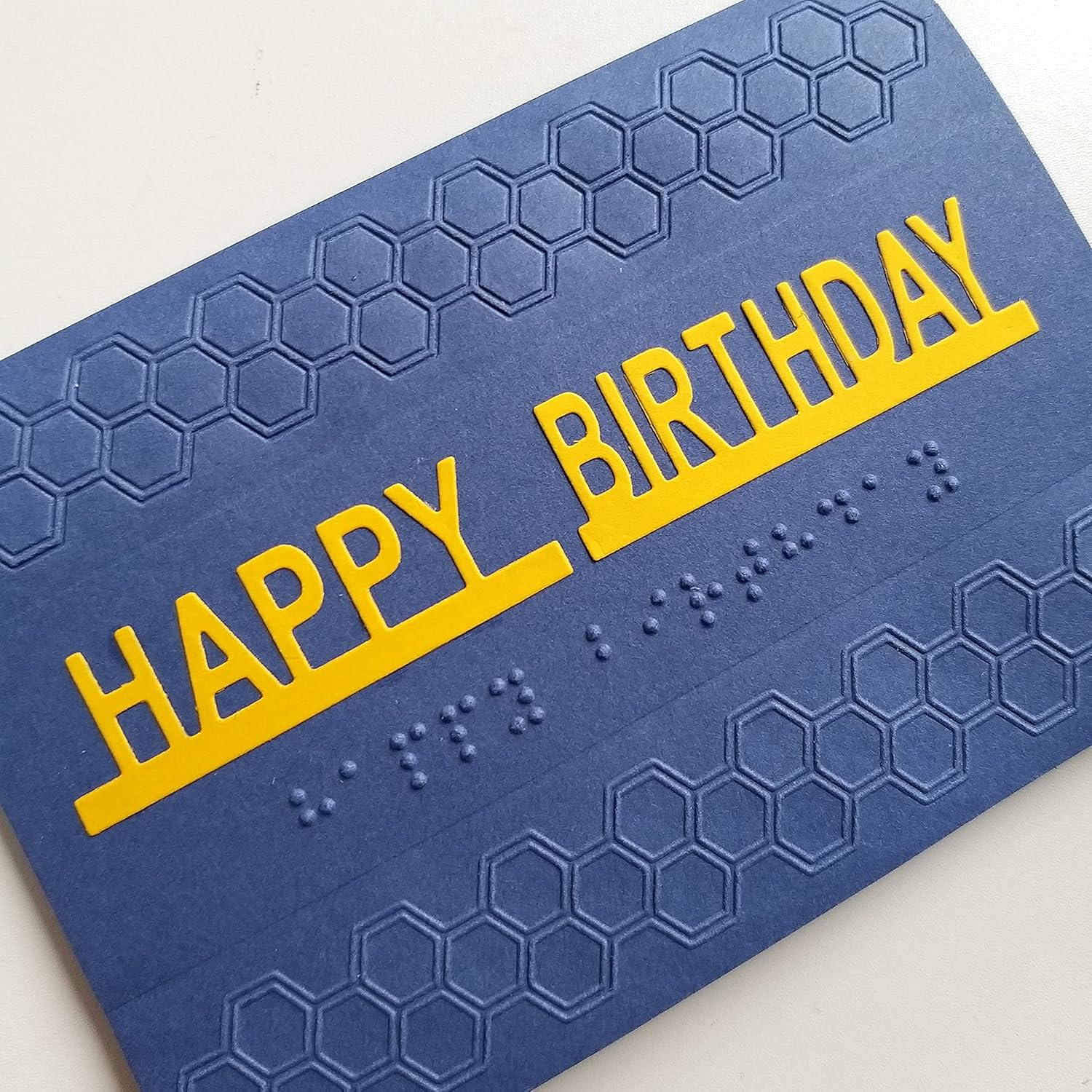 Braille tactile birthday card with personalised message for blind and