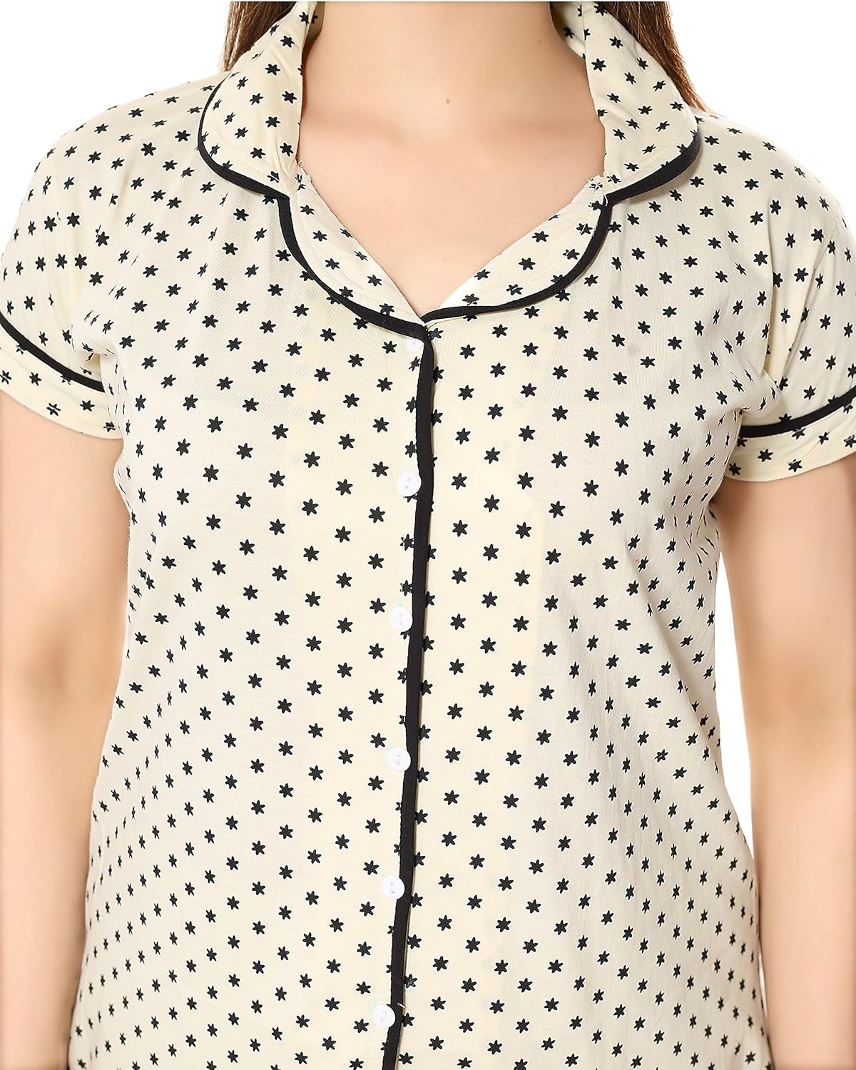 av2 women's cotton top and pyjama set (2707, beige)