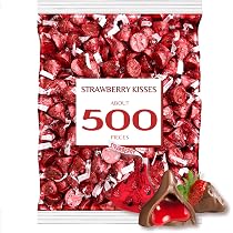 Amazon.com : Strawberry Filled Hershey's Kisses - Milk Chocolate ...