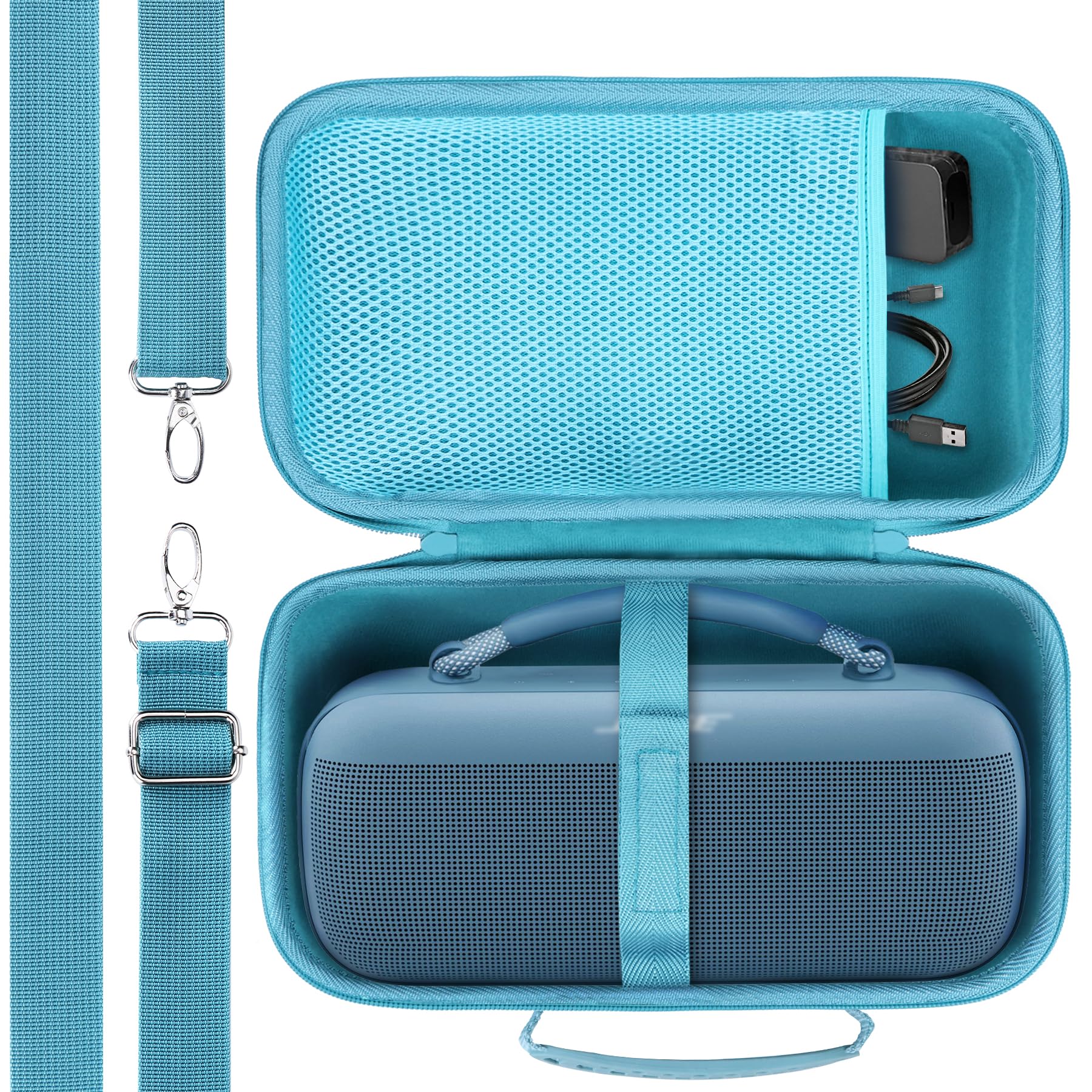 Lebakort Hard Case Compatible with Bose SoundLink Max Portable Speaker Large Waterproof Wireless Speaker (Blue Case)