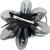 YIJOY Beaded Feather Fascinator Clip Headband Black Wedding Races Ascot 18cm view 5