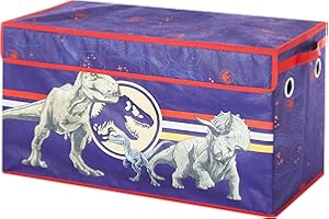 Idea Nuova Jurassic World Dinosaur Collapsible Children’s Toy Storage Trunk, Durable with Soft Lid, 28.5x14.5 x16