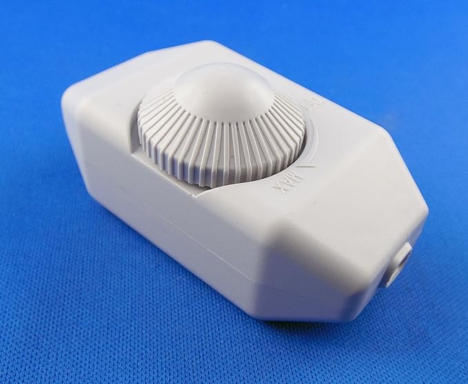 Schnur Dimmer für Glühlampen Halogen und Niedervolthalogenlampen, 250VAC 40-100W, Weiß