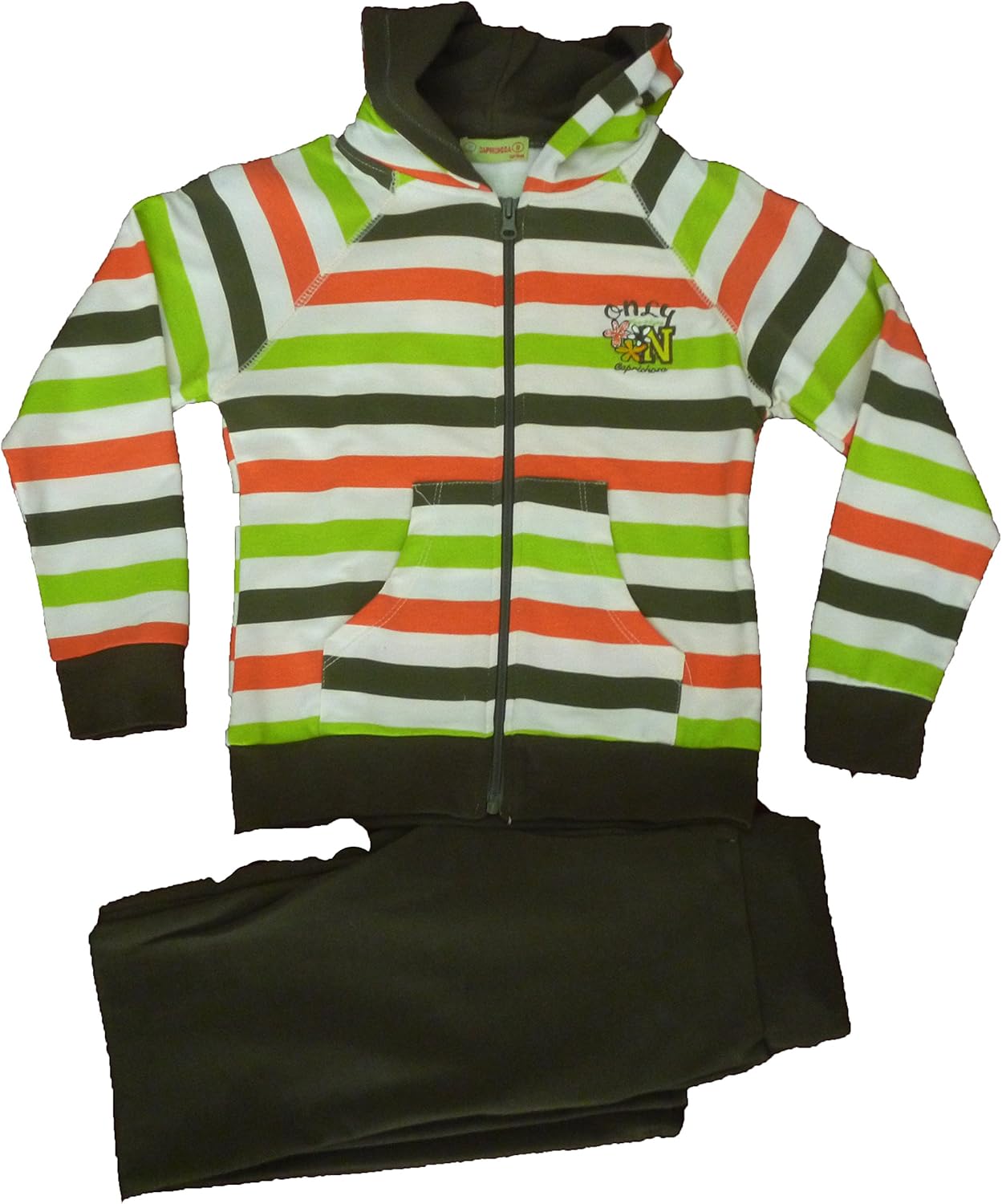 green and orange tracksuit