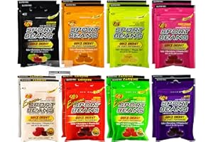 Jelly Belly Sports Beans Bulk Pack of 16 Bags - 16 Bags of Jelly Beans Energy Chews For Running - Caffeine Candy Jelly Beans for Sports Nutrition - Bundle with Ballard Products Pocket Bag