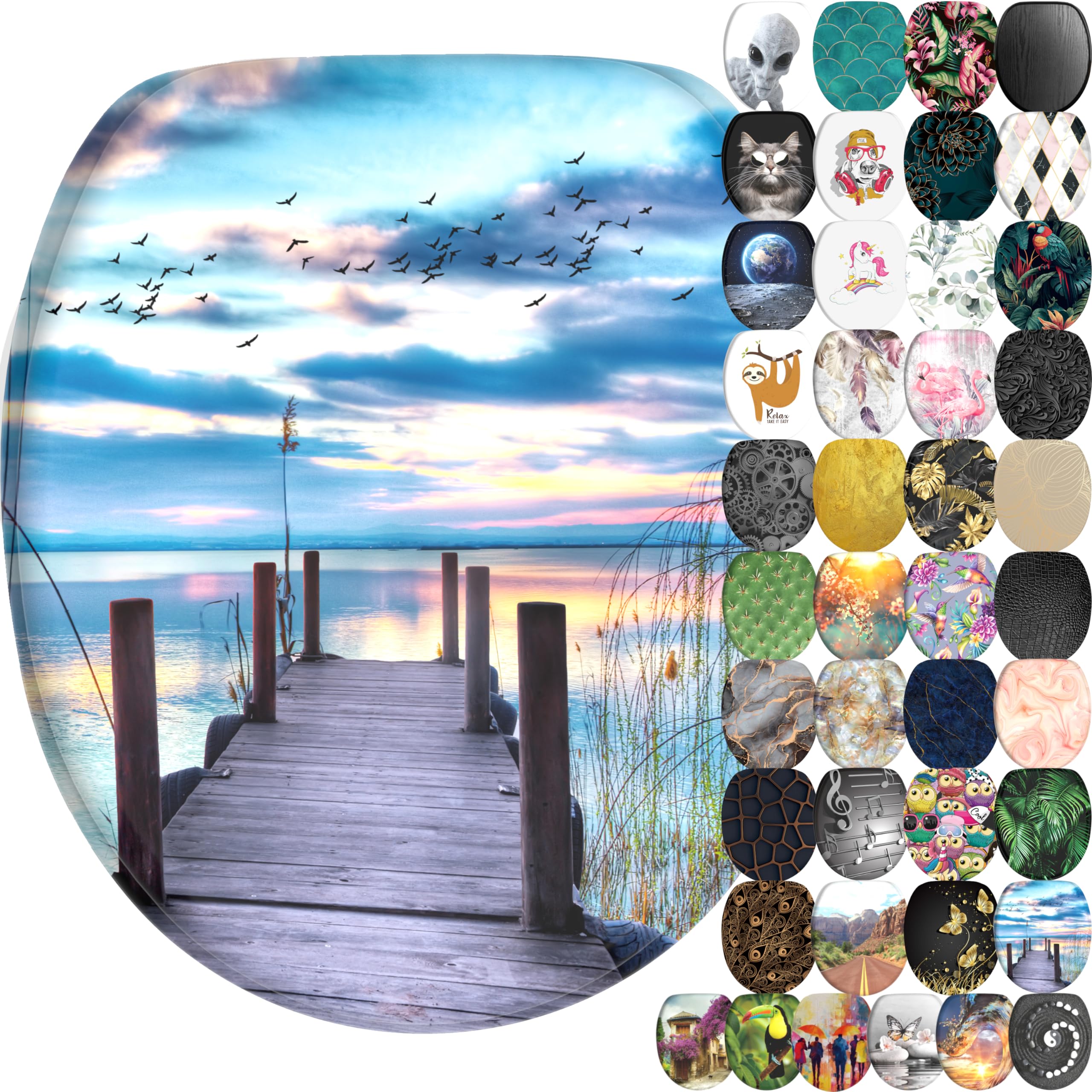 Sanilo Soft Close Toilet Seat, Wide Choice of New Toilet Seats, Stable Hinges, Easy to Mount (Sunset)