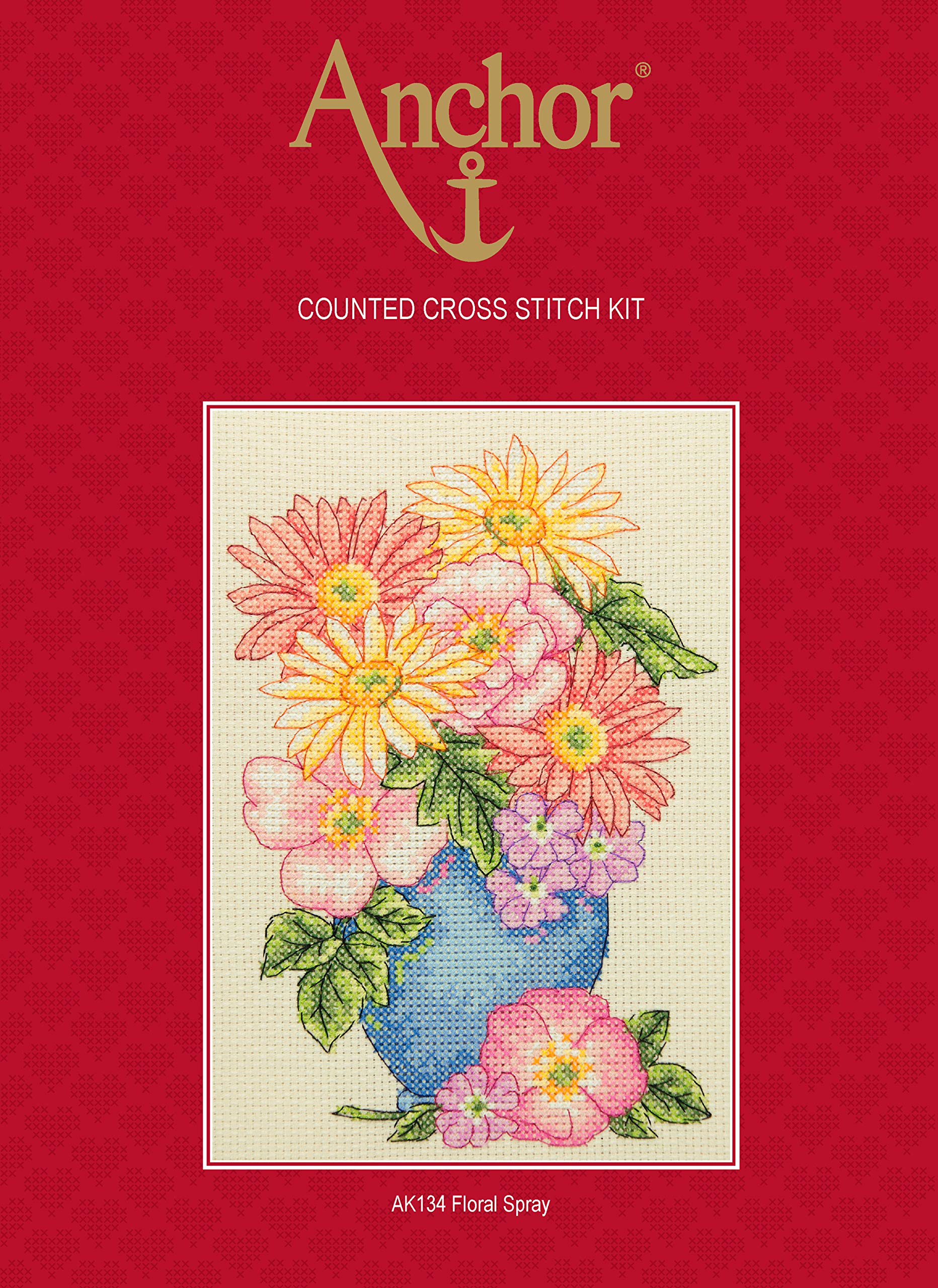 Anchor Cross Stitch Kit: Starter: Floral Spray, Multi, 23 x 16cm