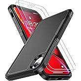SPIDERCASE for iPhone XR Case, [10 FT Military Grade Drop Protection] [Non-Slip] [2 pcs Tempered Glass Screen Protector] Shockproof Airbag Cushion Protective Case for iPhone XR 6.1” (Black)