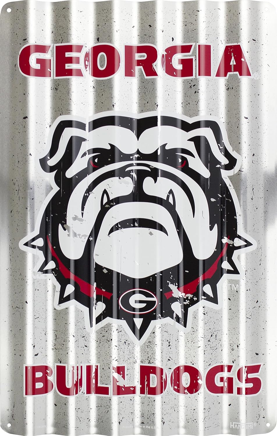 HangTime Georgia Bulldogs Corrugated Sign 12 x 18 Embossed