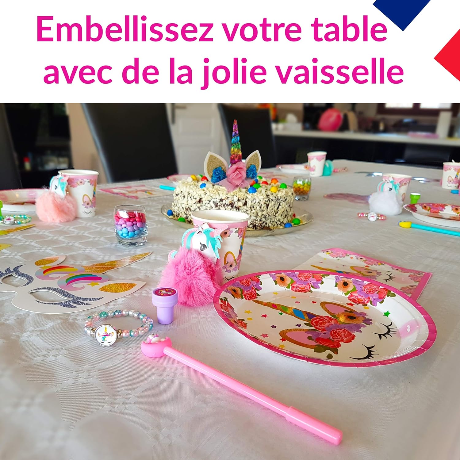 Anneweidinger Com Loisirs Creatifs Decorations Et Accessoires De Fetes Ballons De Baudruche Etoiles Licorne De Gateau Vaisselle Jetable Bracelet Porte Clef Stylo Masque Tatouage Kit Fete Danniversaire Fille Theme Licorne 6pers Decoration Murale