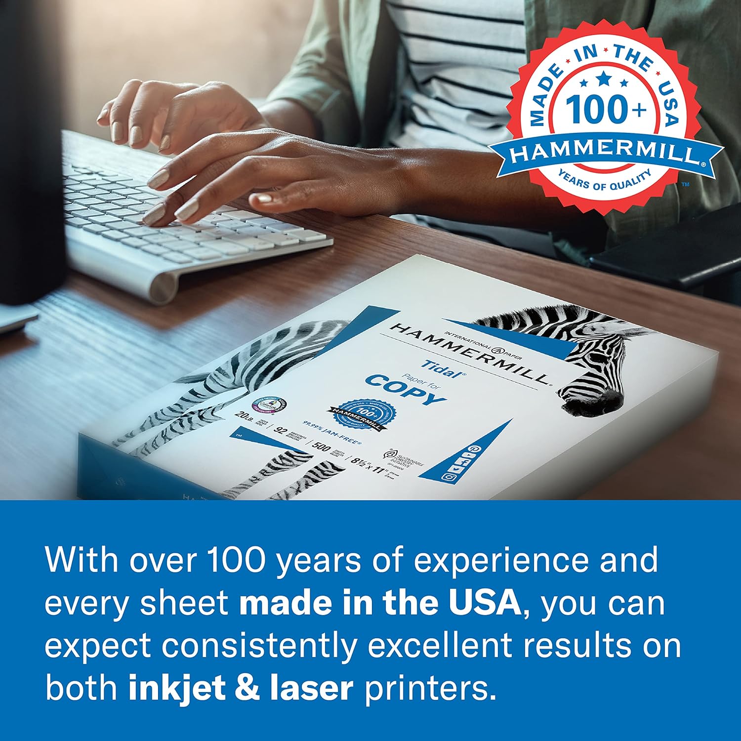 Hammermill Printer Paper, 20 Lb Copy Paper, 8.5 x 11 - 8 Ream (4, 000 Sheets) - 92 Bright, Made in the USA : Office Products