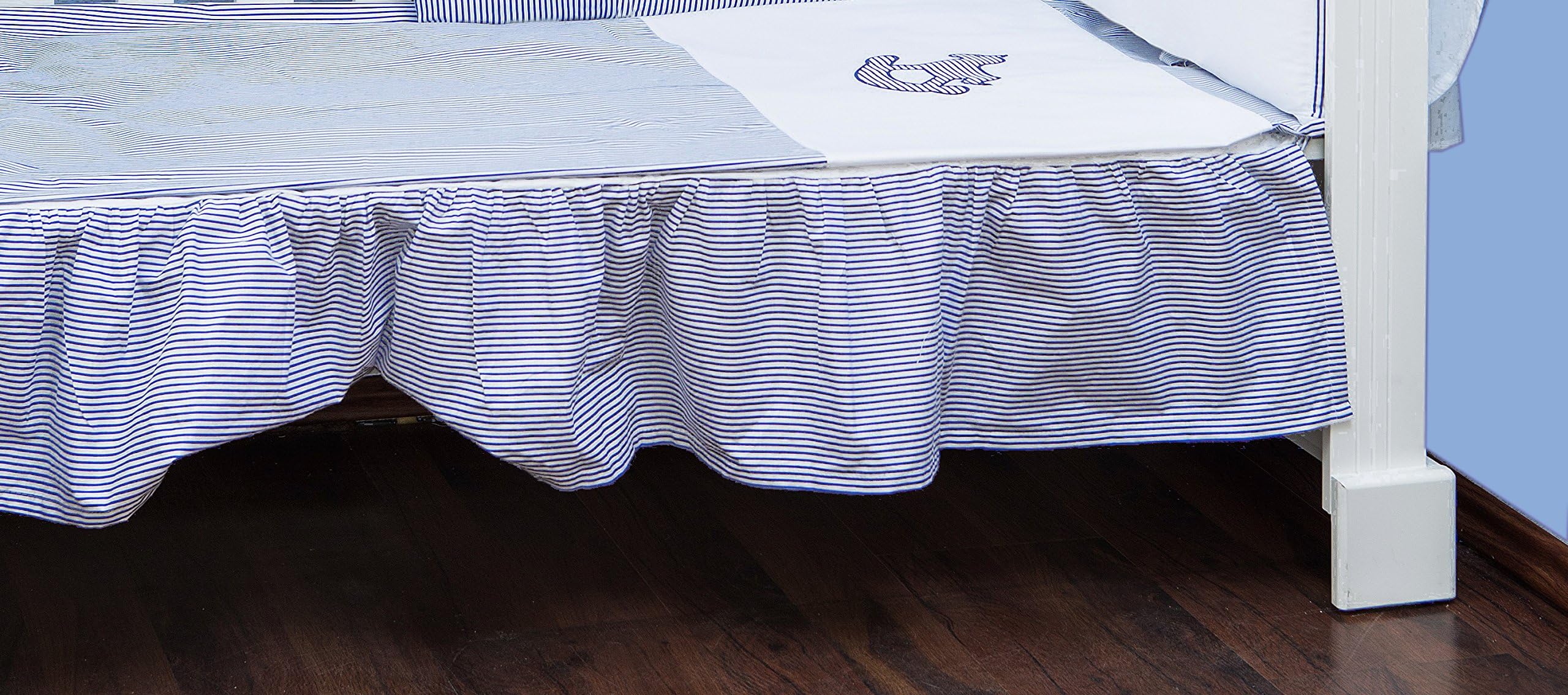 Vizaro - Valance Sheet - Bed Skirt for COT Bed 70x140cm - Pure Premium Cotton - Made in EU - OekoTex - Safe for Babies - C. Rocking Pony