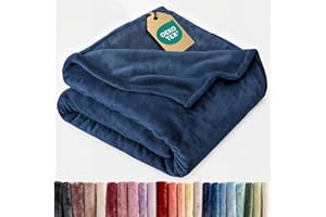 CGK UNLIMITED Ultra Soft Fleece Blanket Queen Size - Flannel Fleece Luxury Queen Blanket - Lightweight for Couch Bed Chair - Thick, Warm and Breathable - All Season Cozy Fuzzy, Anti-Static Microplush Bedding, Navy