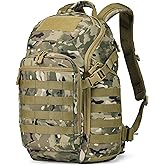 AMHEH 32L Tactical Commute Backpack – Suspended 17" Laptop Compartment, MOLLE, Water-Resistant for Office, Travel, Emergency (Camo)