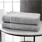 GC Gaveno Cavalia Greek Key Bath Sheets 80x140 cm 2 Pack Grey 500 GSM