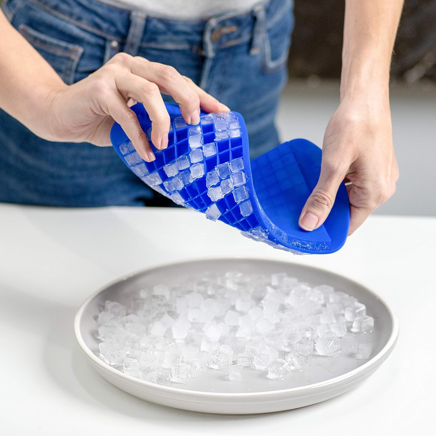 niceCube Mini Ice Cube Trays - Great for Small Crushed Ice - Silicone Ice Tray Molds, 2 Pack: Kitchen & Dining
