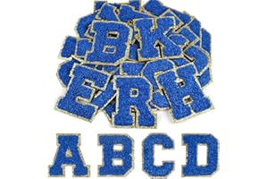 CHRORINE 26/52/104 Pcs Self Adhesive Chenille Letter Patches A-Z, Also Supports Sew or Iron on, Embroidered Alphabet Patches 