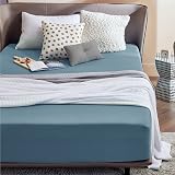 Bedsure Double Fitted Sheet Deep Pocket 16in 40cm Grey-Blue 135x190cm view 2