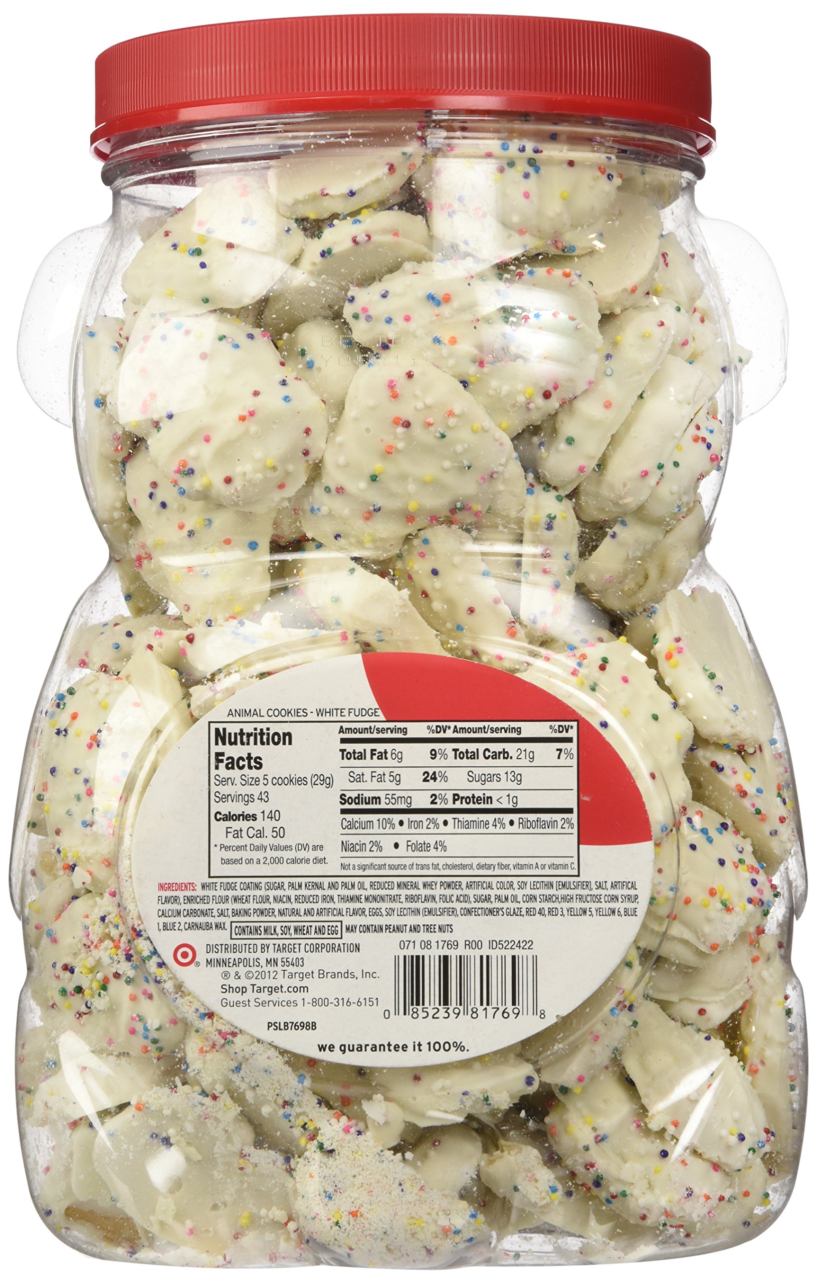 Market Pantry Frosted White Fudge Animal Cookie Jug 44 Ounce
