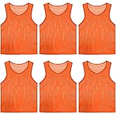 PVOSEW Pinnies Set of 6,Mesh Practice Jersey Scrimmage Vest Team Football Soccer Training Bibs for Sports Adult Child Youth