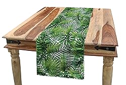 Ambesonne Leaf Table Runner, Tropical Exotic Banana