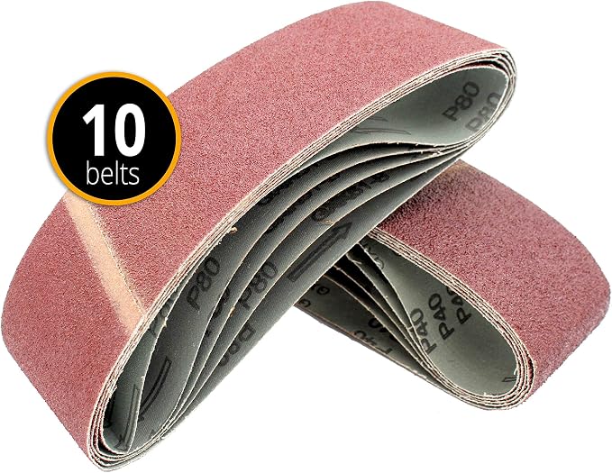 10 Bandes Abrasives Pro En Tissu - Grain 40 - 75x457 Mm - Pour Ponceuses à Bande | Idéal Bois, Métal, Plastique