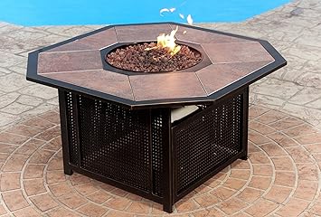Wayland Outdoor Porcelain Top Patio Fire Pit Table Amazon Co Uk