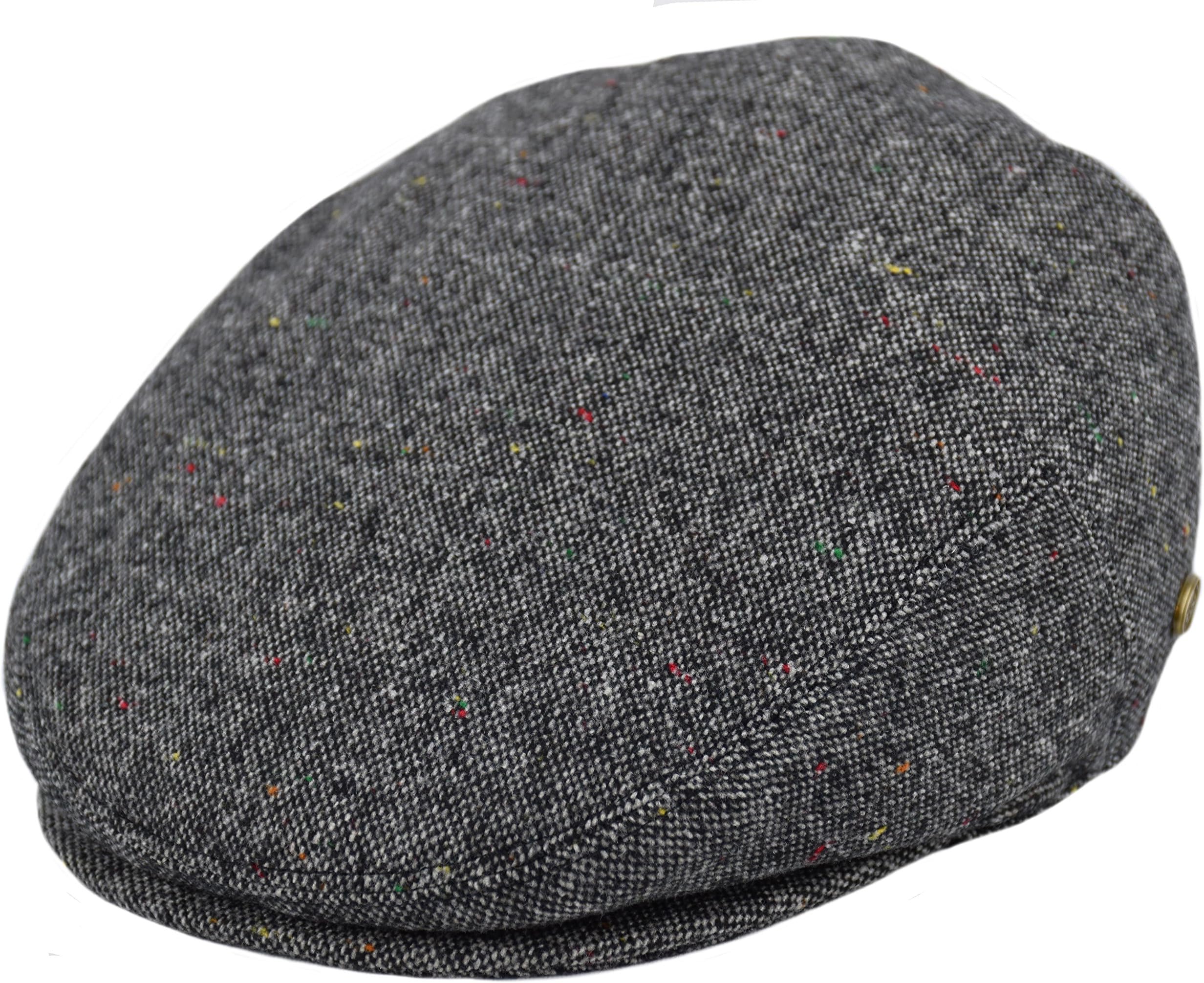 Classic Men's Flat Hat Wool Newsboy Herringbone Tweed Driving Cap