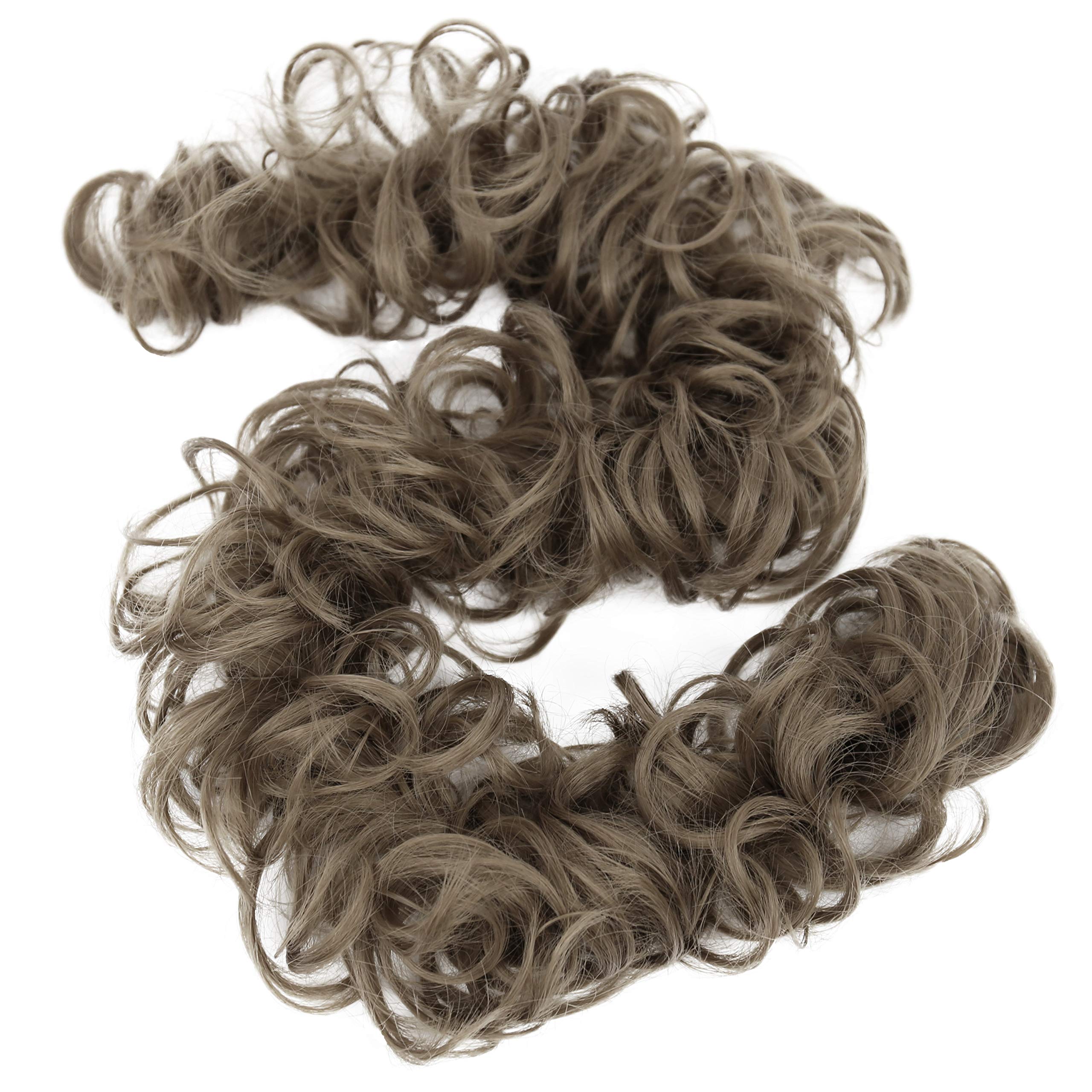 CAISHA XXL Hairpiece Scrunchy Updo Bridal Hairstyle Voluminous Curly Messy Bun Ash Brown HW15