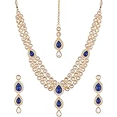 I Jewels Indian Bollywood Gold Plated Kundan Jewelry Set for Women (IJ315)