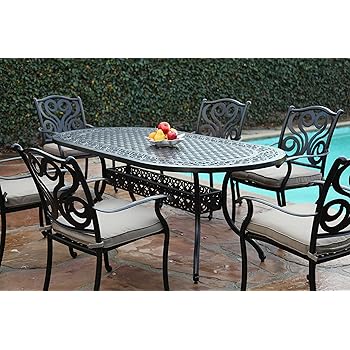 Amazon.com : CBM Outdoor Cast Aluminum Patio Furniture 7 ...