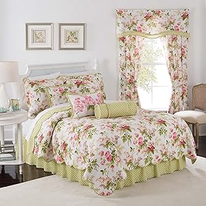 Waverly Emma's Garden Quilt Set, King, Blossom
