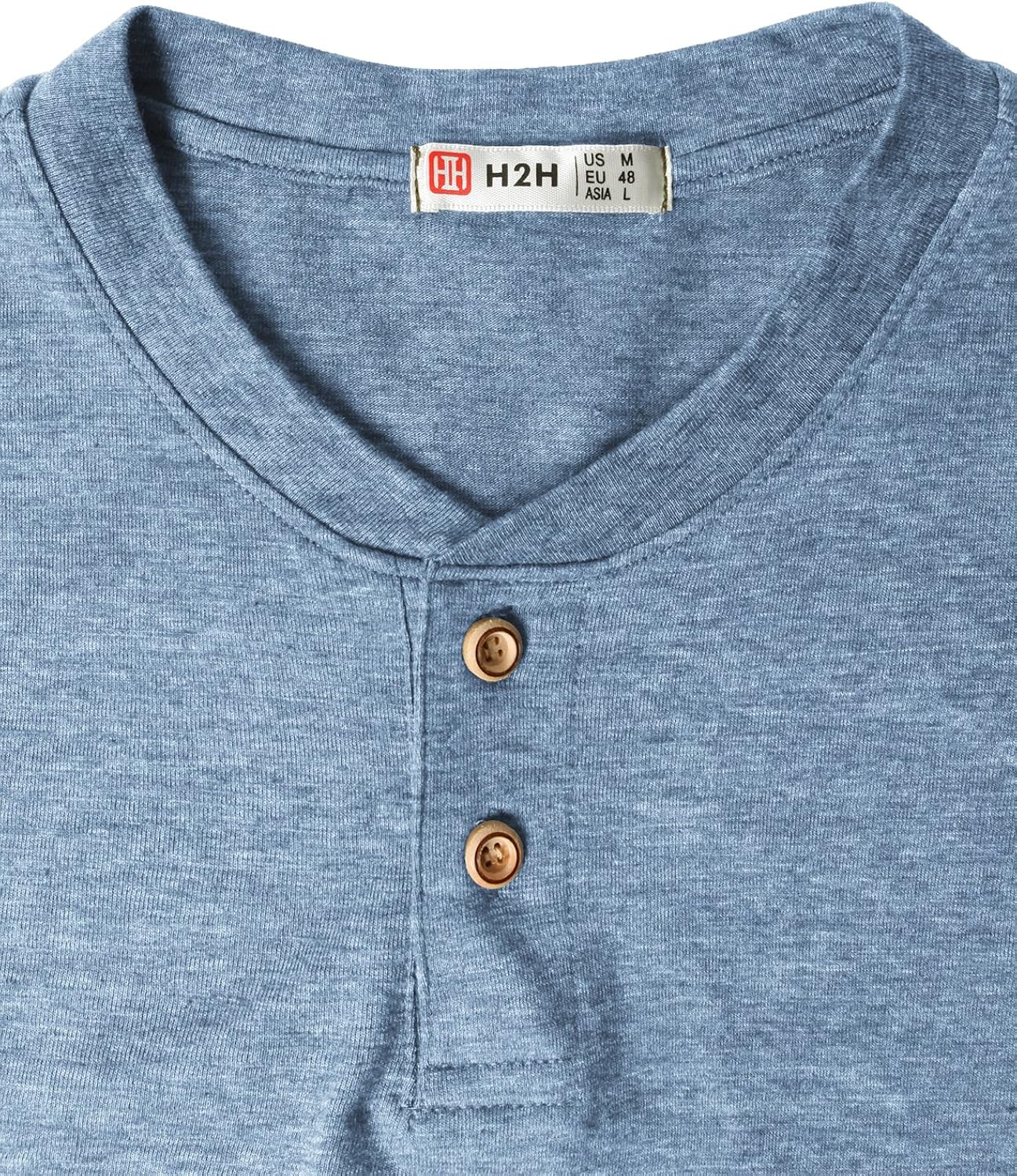 H2H Mens Casual Premium Slim Fit Henley Shirts Lightweight Thin Fabric at  Men’s Clothing store
