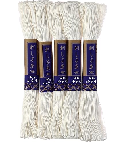 Amazon.com: Daruma Yokota Sashiko Thread 5 Skein Essential Color