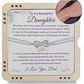 Happy Hamp To My Beautiful Infinity Daughter Bracelet From Dad With Emotional Message & Ecofriendly Wooden Box,Festival Gifts For Daughter From Father, 925 Silver, Jewelry Gift From Daddy On Birthday