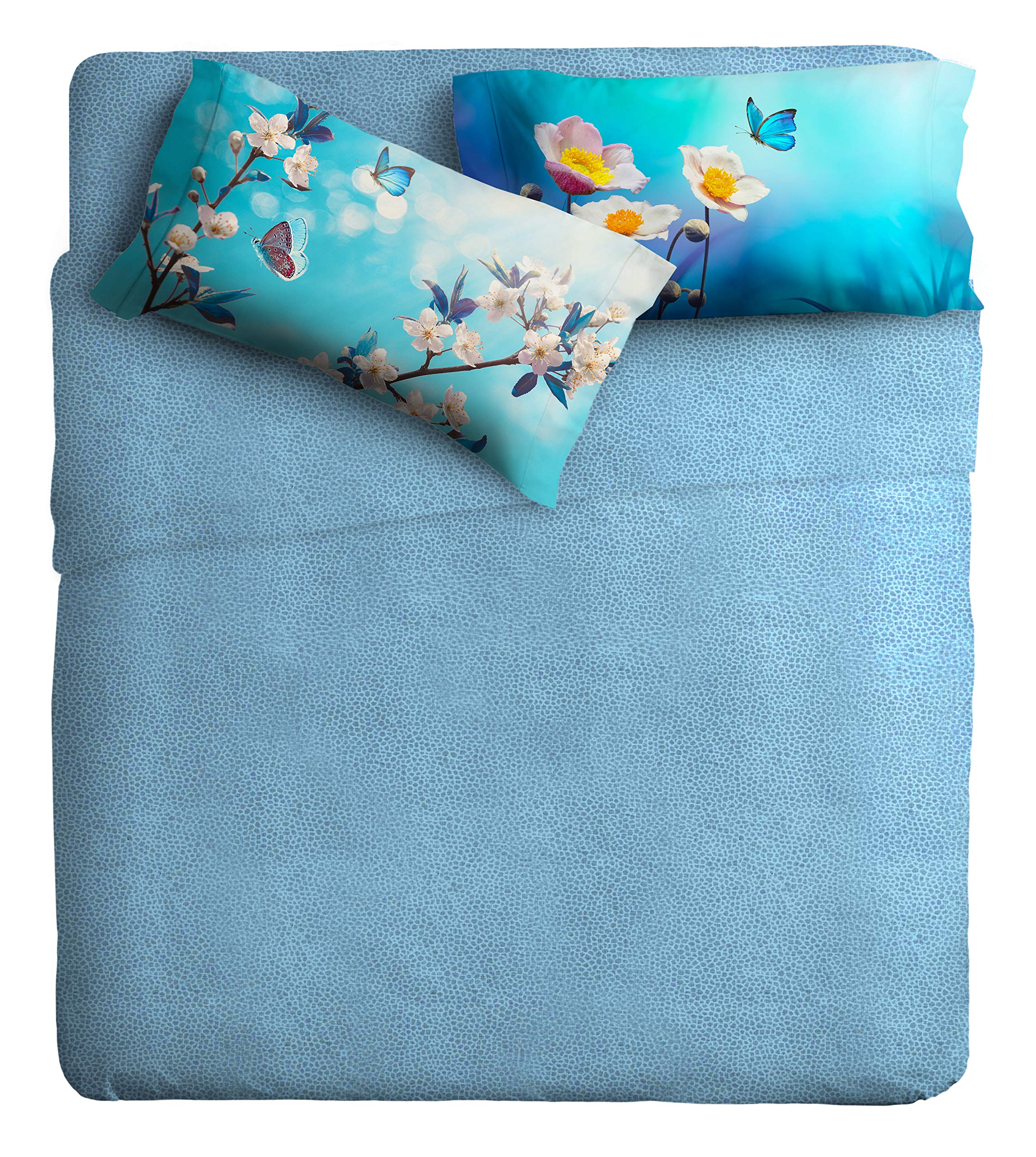 IPERSAN Fine-Art Digital Print 100% Cotton Sheet Set, Butterfly, Queen-Size Bed