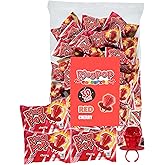 Ring Pop Red Valentine's Candy Lollipops, 30 Ct Bulk Individually Wrapped in Red Cherry Flavor, Full Size, Fun Hard Candy For Birthday Parties, Valentine's Gifts, Goodie Bags, Party Favors