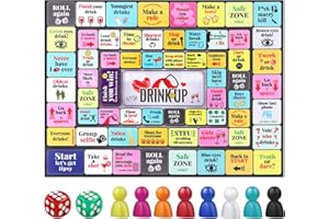 SUNHHX Drink Up Board Game, Drinking Games for Adults, Fun Party Interactive Drinking Games Suitable for Gaming Nights, Birthdays, Family Games, or Any Occasion (Age 21+, 2-8 Players)