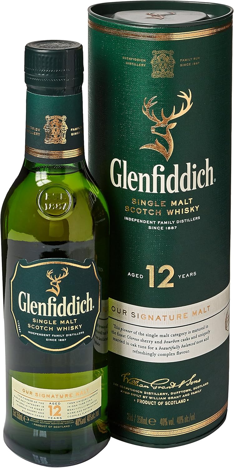 Glenfiddich 12 Years Old Single Malt Scotch Whisky, 350ml Amazon.co.uk