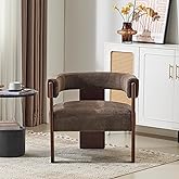 Christopher Knight Home Nettie Modern Accent Chair for Living Room, Velvet Fabric Single Lounge Sofa Chair with Wooden Frame,