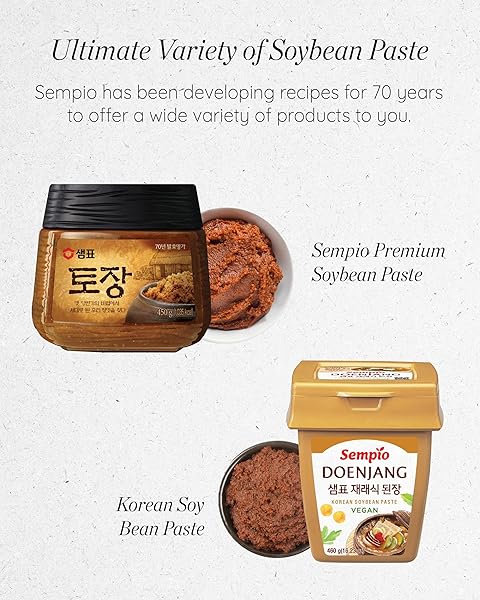 SEMPIO TOJANG, PREMIUM DOENJANG – KOREAN SOYBEAN PASTE WITH SAVORY FLAVOR, TRADITIONAL FERMENTED CONDIMENT FOR JJIGAE SOUP, ALTERNATIVE TO MISO.​ (15.9 OZ / 450G)