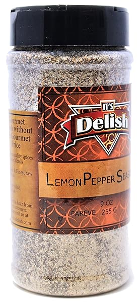 LEMON PEPPER SEASONING BY ITS DELISH, MEDIUM JAR, 9 OZ