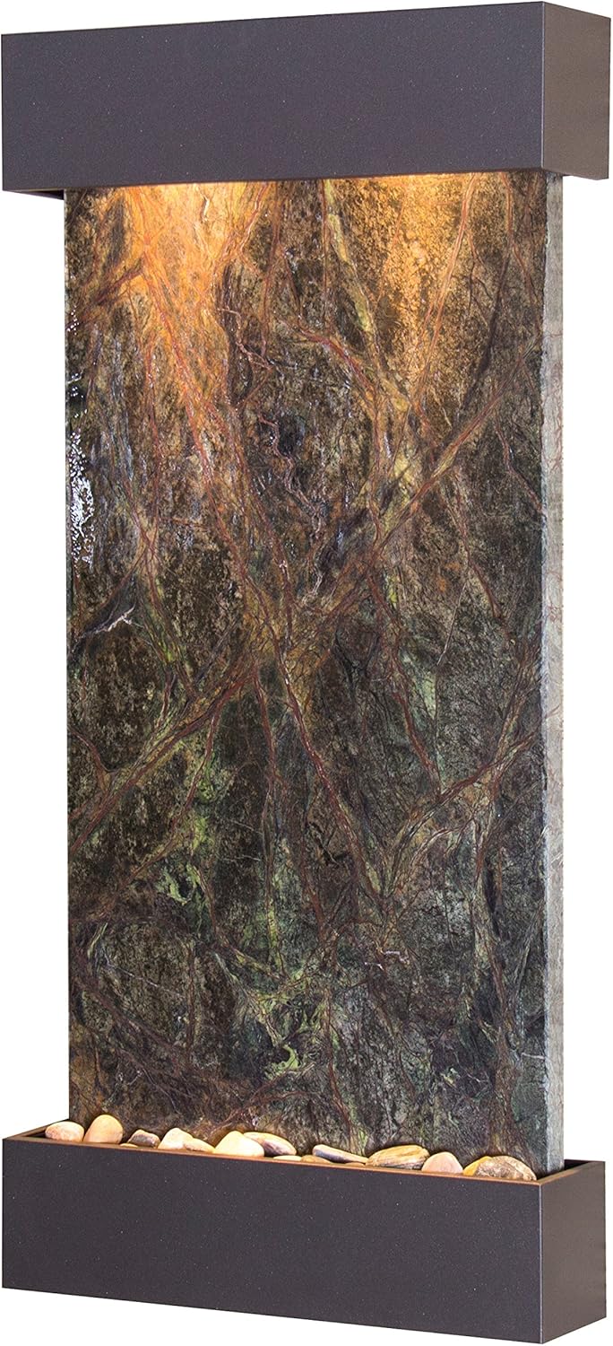 Whispering Creek Water Feature with Antique Bronze Trim and Square Edges (Green Marble): Home & Kitchen