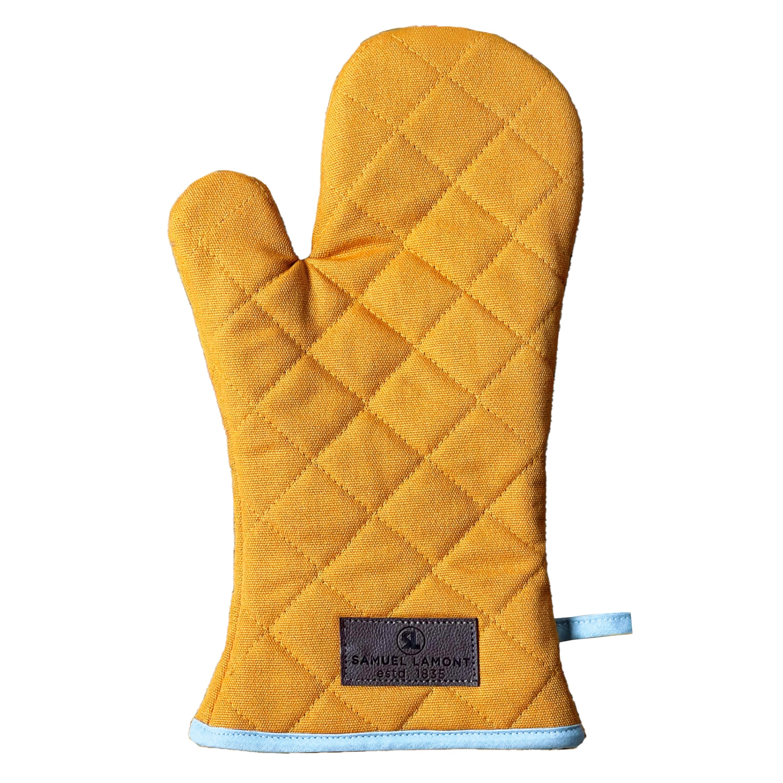 Samuel Lamont Oven Gauntlet Gloves - Premium Heat-Resistant Canvas Oven Gloves for Baking and Cooking | Honey | One Size