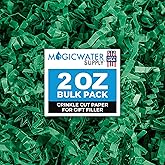 MagicWater Crinkle Cut Paper for Gift Baskets - 2 Oz - Green - Perfect for Shredded Paper Filler, Basket Filler, Gift Boxes, Bridesmaid Gifts, Christmas Stuffers & More – Ideal for All Occasions