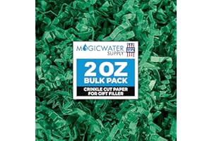 MAGICWATER SUPPLY MagicWater Crinkle Cut Paper for Gift Baskets - 2 Oz - Green - Perfect for Shredded Paper Filler, Basket Filler, Gift Boxes, Bridesmaid Gifts, Christmas Stuffers & More – Ideal for All Occasions