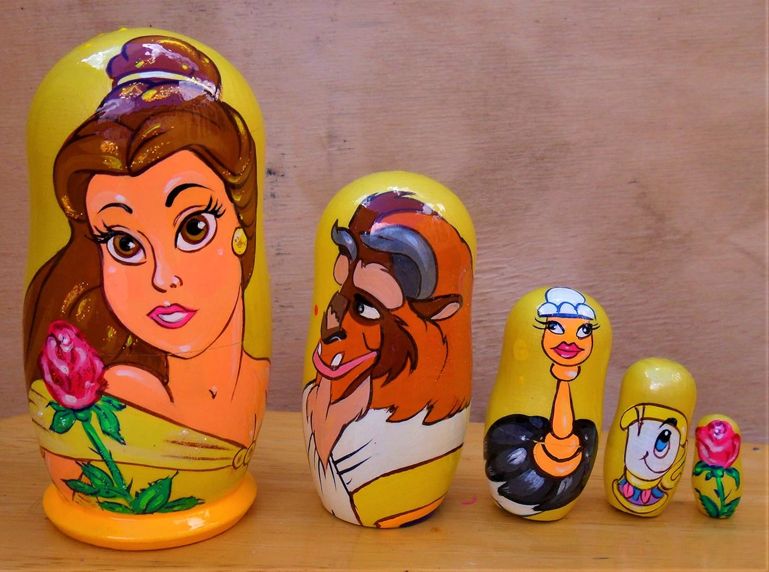 beauty and the beast nesting dolls