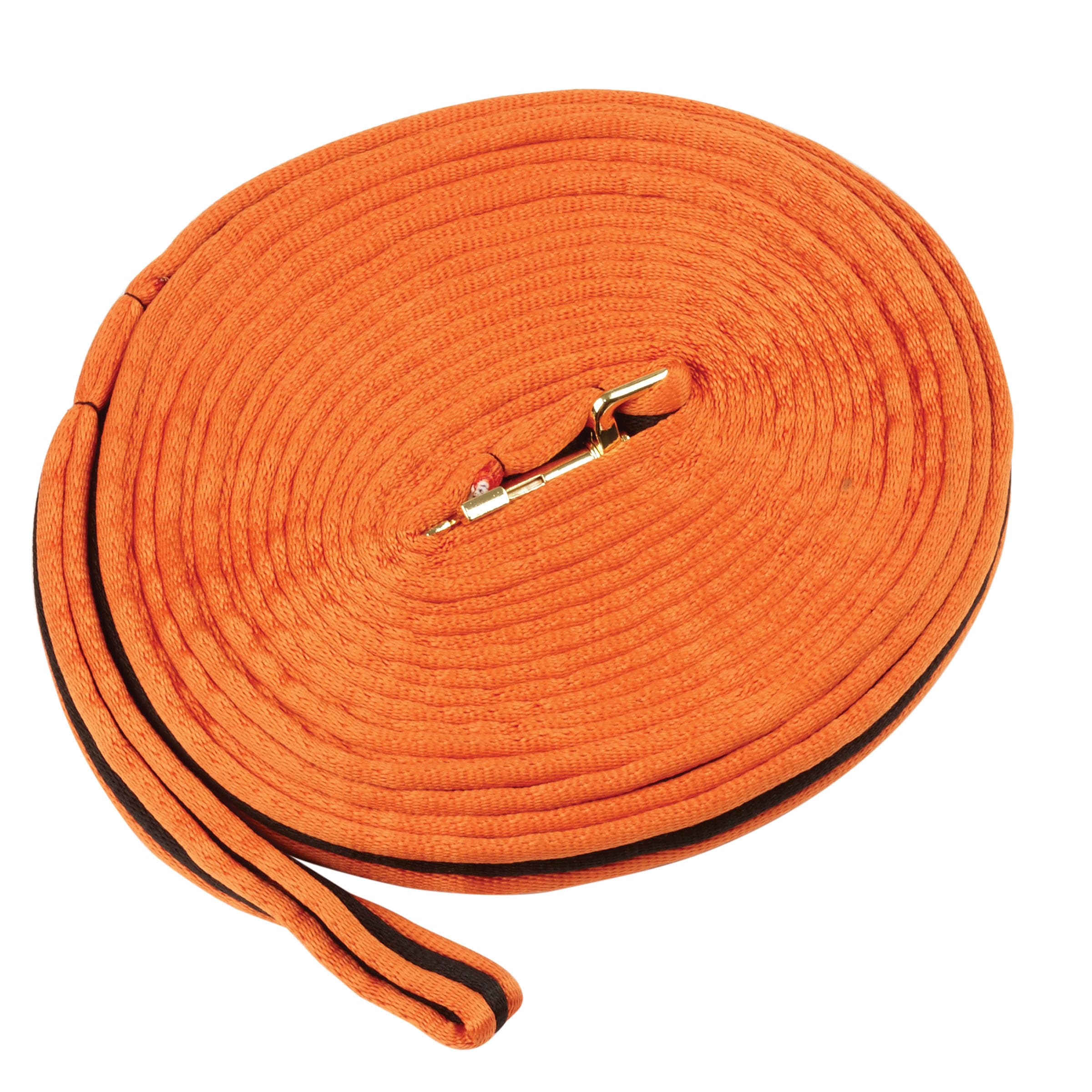 Kincade Brights Two Tone Padded Lunging Rein, Orange/Black, 8m